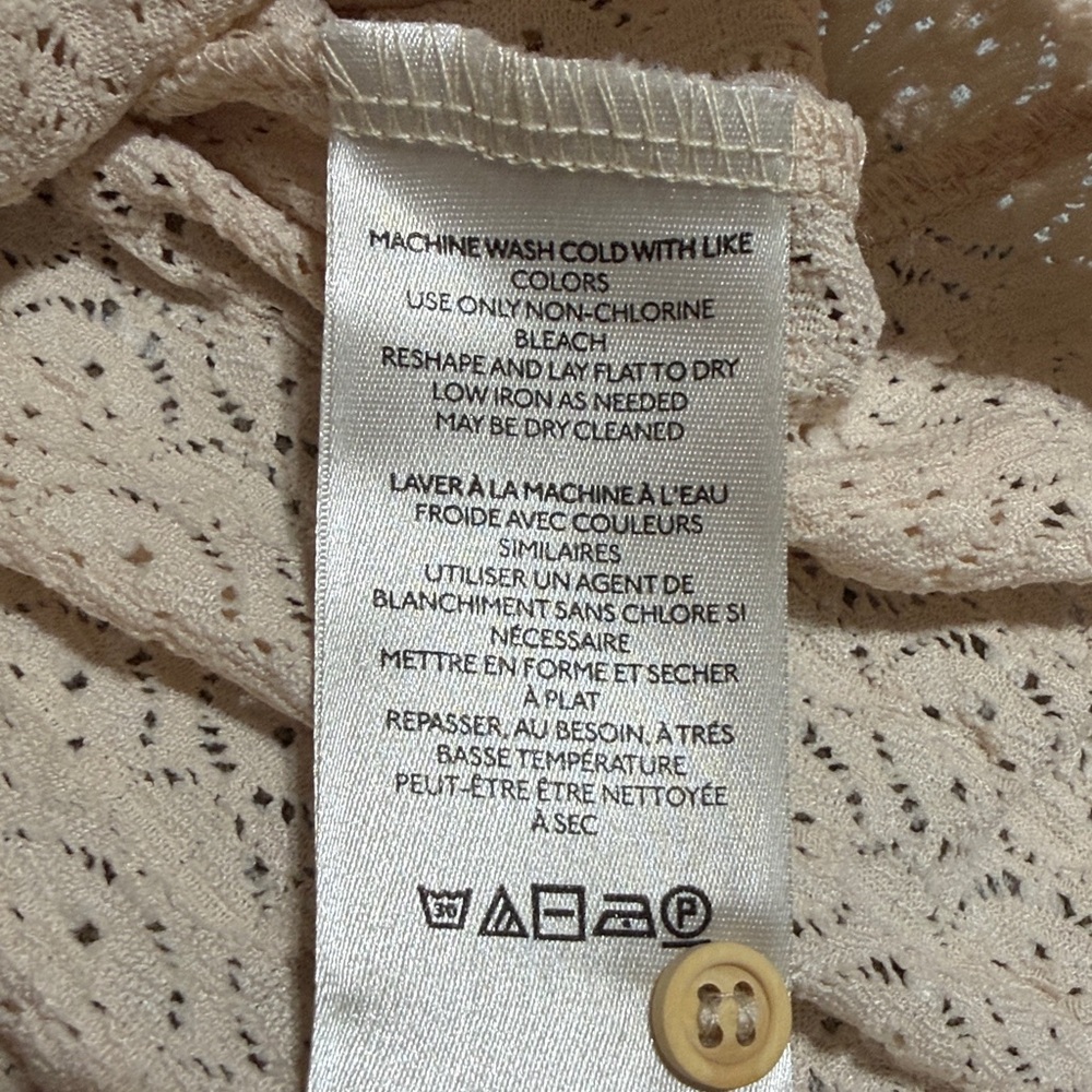 By Anthropologie Pintuck Lace Blouse Size M - Picture 5 of 11